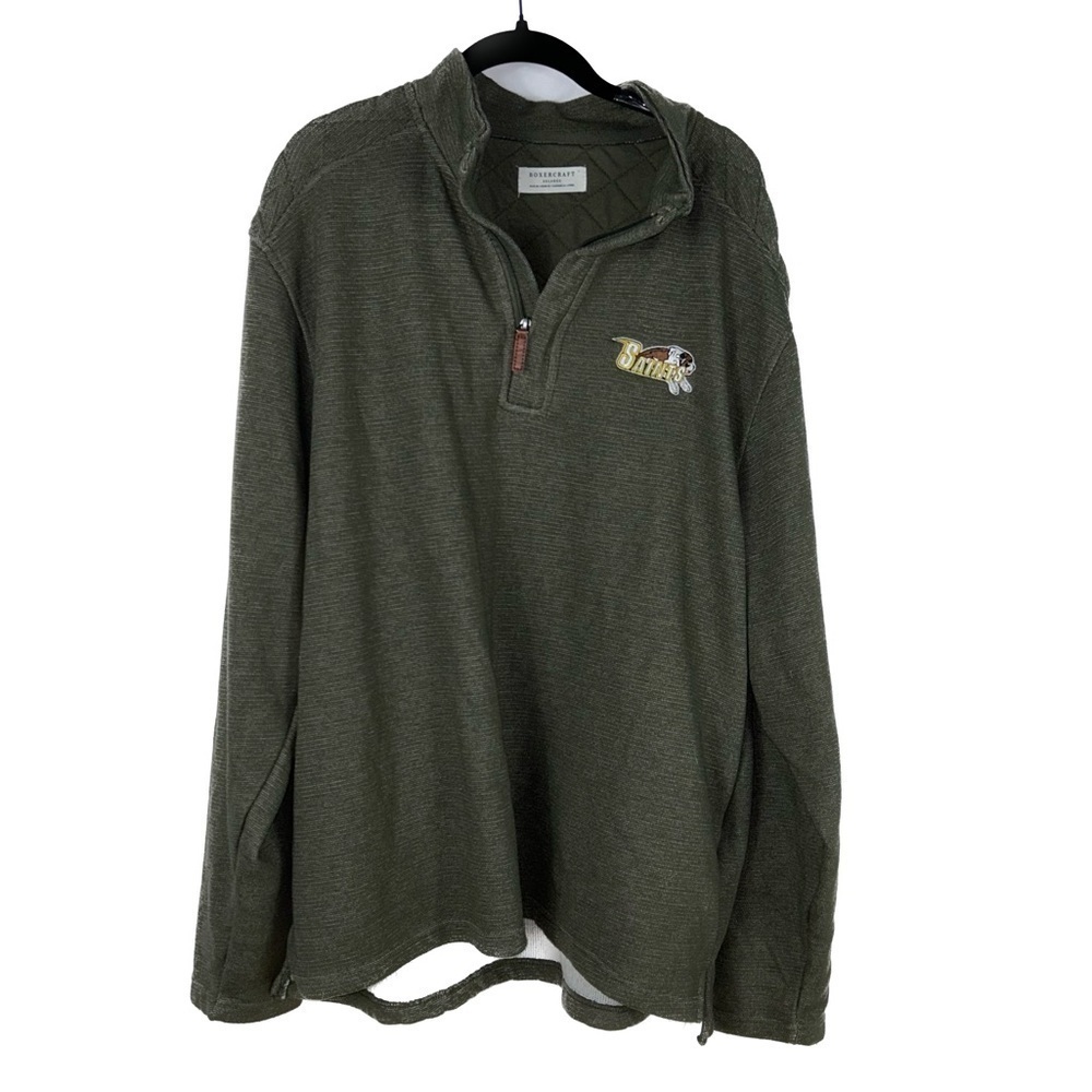 BoxerCraft Jacket Half Zip Long Sleeve Saint Bernard Logo Pullover 1/2 Zip Top